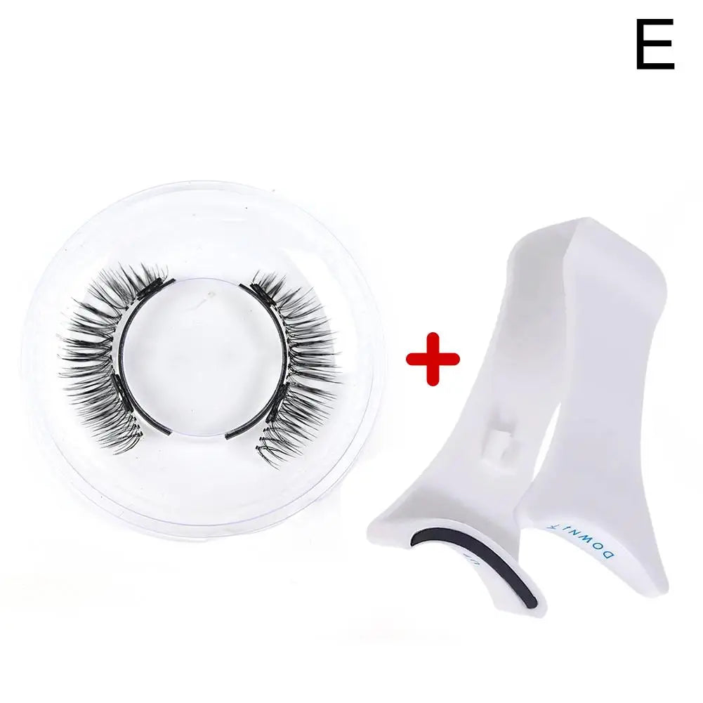 1Pair Magnetic Eyelashes Handmade 3D Natural Magnetic False Eyelashes Reusable Magnetic Eyelashes Tweezers Set