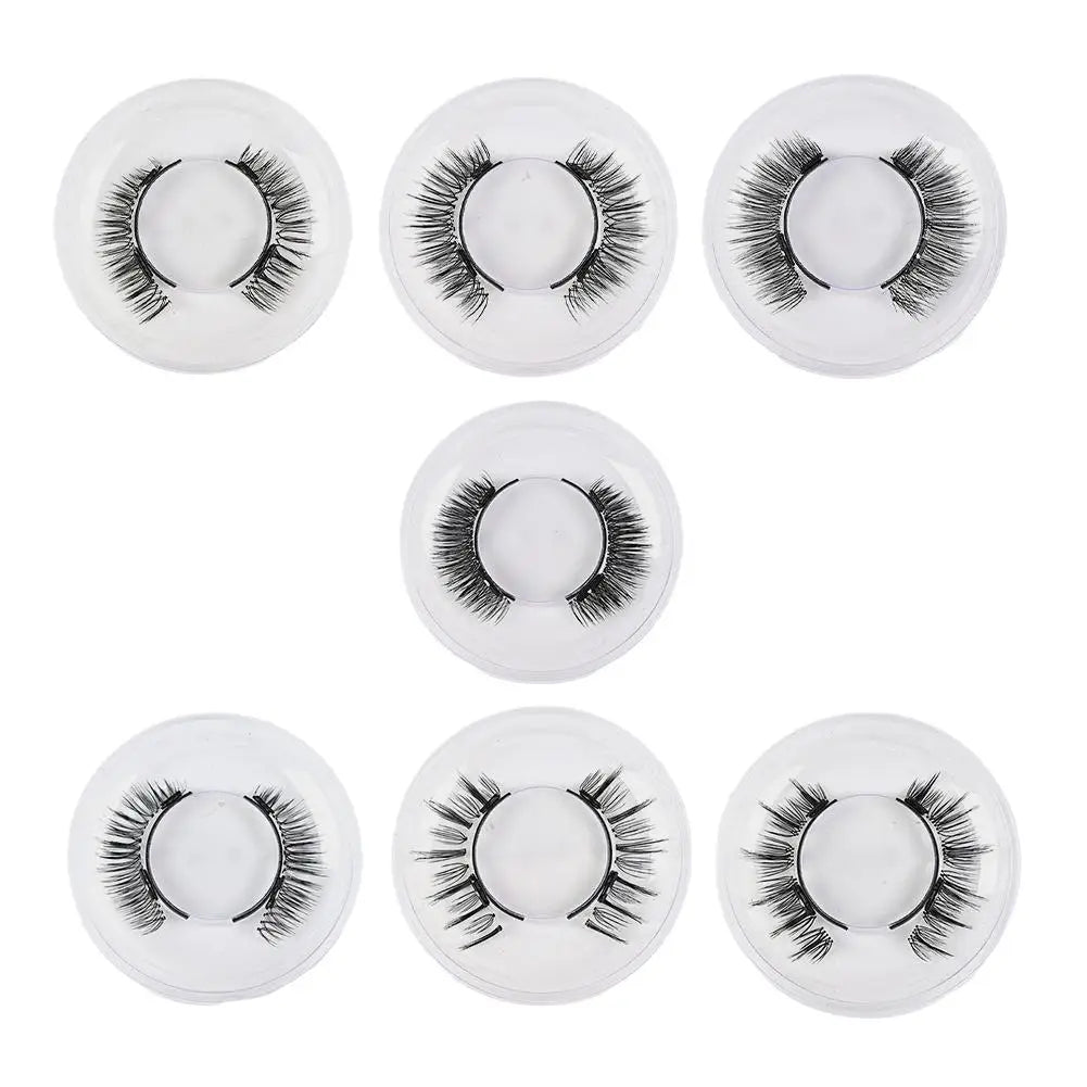 1Pair Magnetic Eyelashes Handmade 3D Natural Magnetic False Eyelashes Reusable Magnetic Eyelashes Tweezers Set