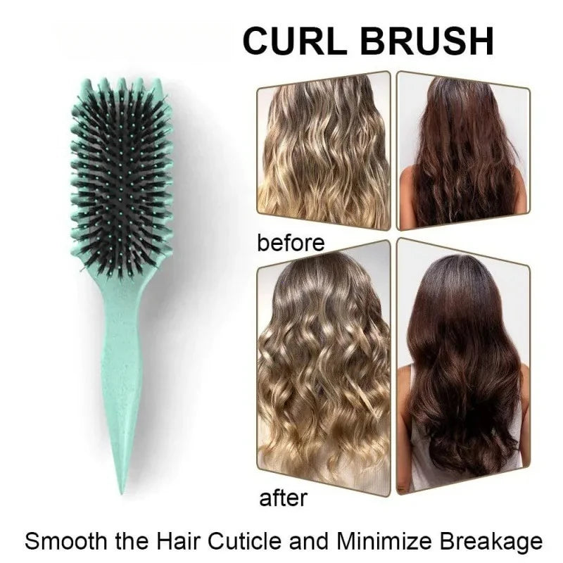 Curl Define Styling Brush Boar Bristle Detangling Hair Brush Tangled Hair Comb Shaping Defining Curls Barber Styling Tool