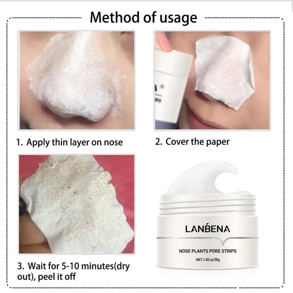 LANBENA Blackhead Remover Nose Mask Cream Acne Gentle Nose Plants Pores Strips Peeling Acne Treatment Healthy Skin Care Korea