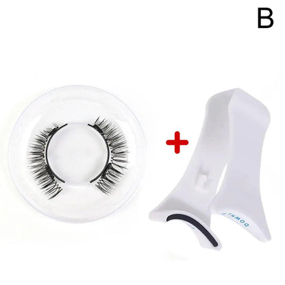 1Pair Magnetic Eyelashes Handmade 3D Natural Magnetic False Eyelashes Reusable Magnetic Eyelashes Tweezers Set