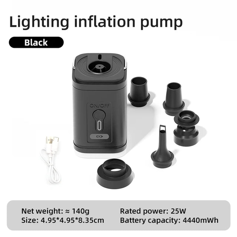 Electric Air Pump Portable Wireless Air Compressor Inflator/Deflator Pumps for Inflatable Cushions Air Beds Boat Swimming Ring