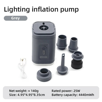 Electric Air Pump Portable Wireless Air Compressor Inflator/Deflator Pumps for Inflatable Cushions Air Beds Boat Swimming Ring